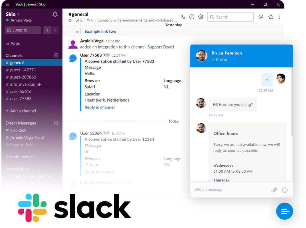 WordPress Chat powered by Slack