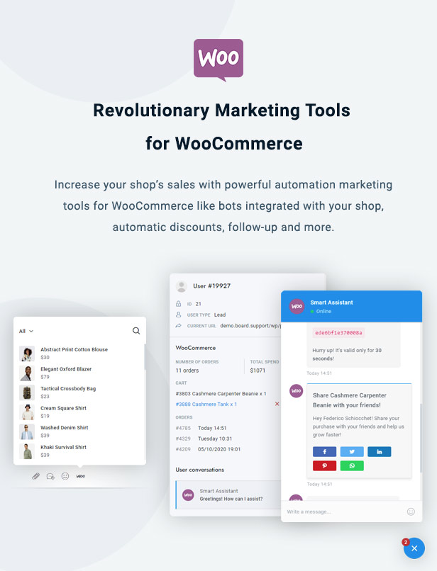 Bot Obrolan & Aplikasi Pemasaran WooCommerce untuk Papan Dukungan - 2