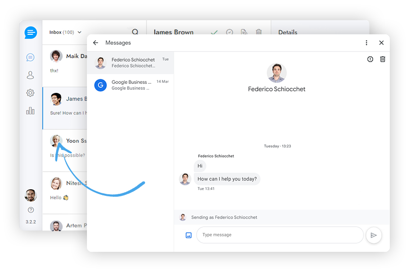 Google Business Messages chat integration